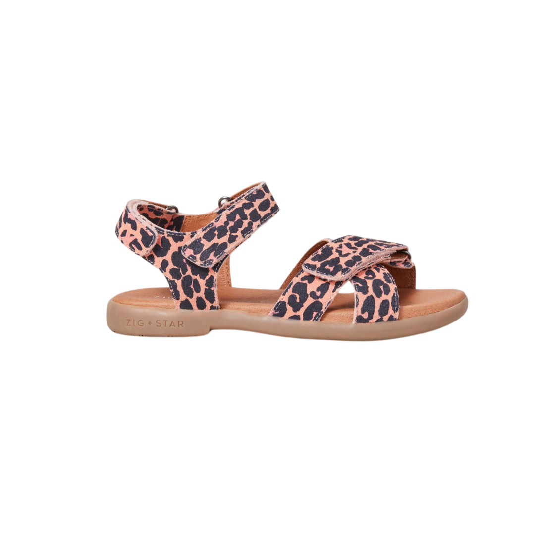 Zig and Star Sandals | Junior Rae | Pink Animal