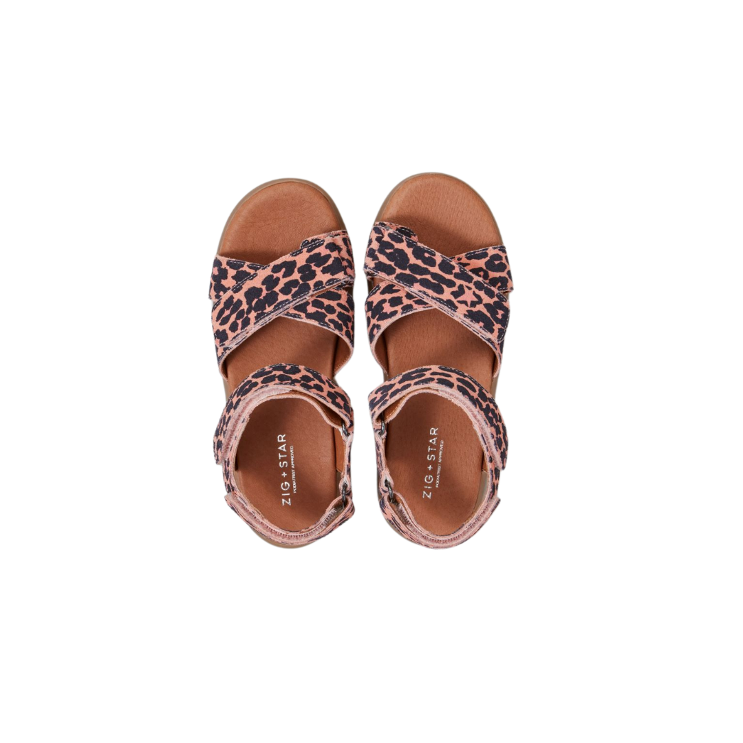 Zig and Star Sandals | Junior Rae | Pink Animal