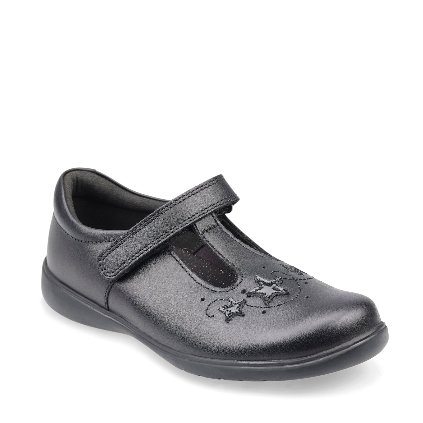 Start-Rite School Shoes | T-Bar Star Jump | Black Leather