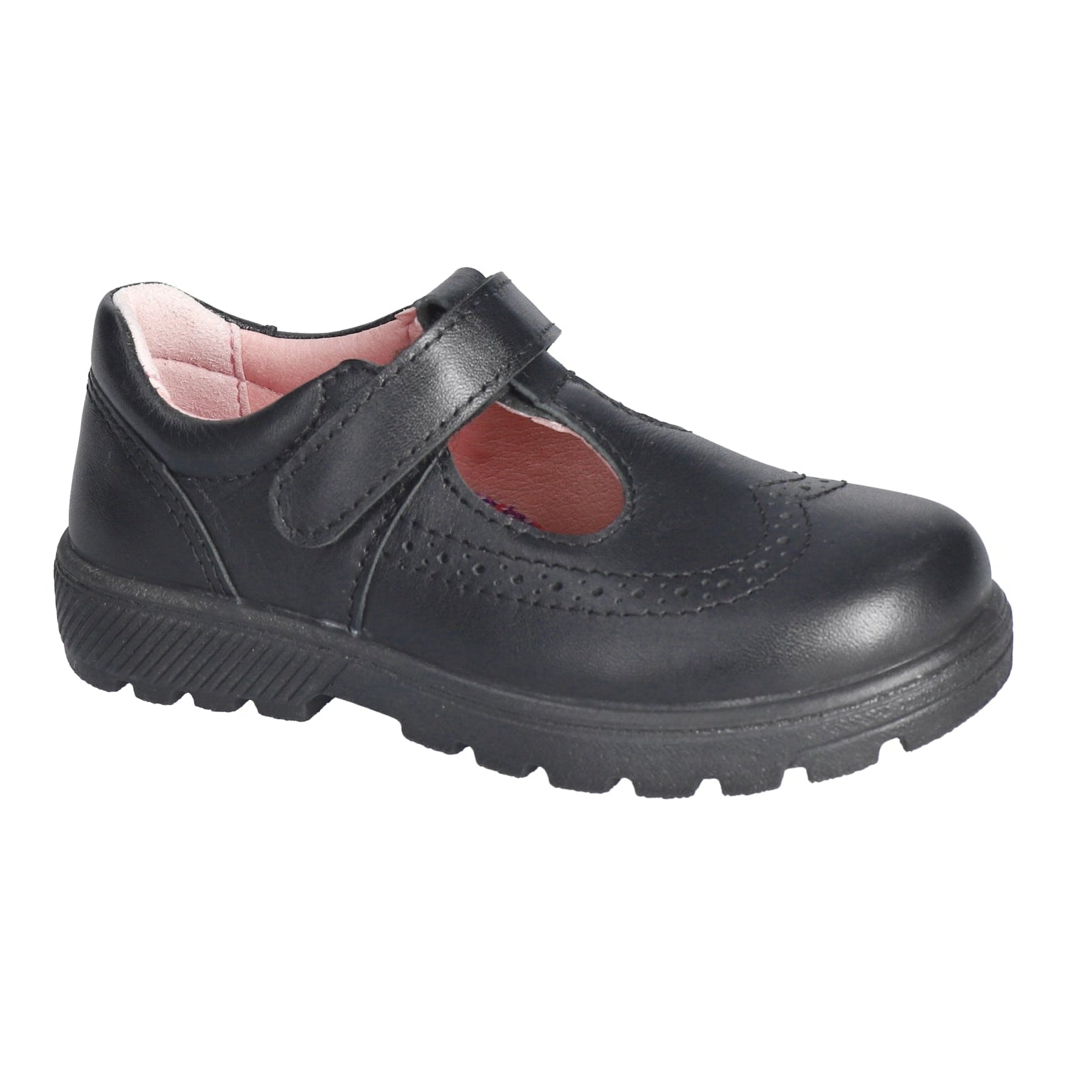 Ricosta Kids School Shoes | Amanda | Velcro T-Bar | Black Leather