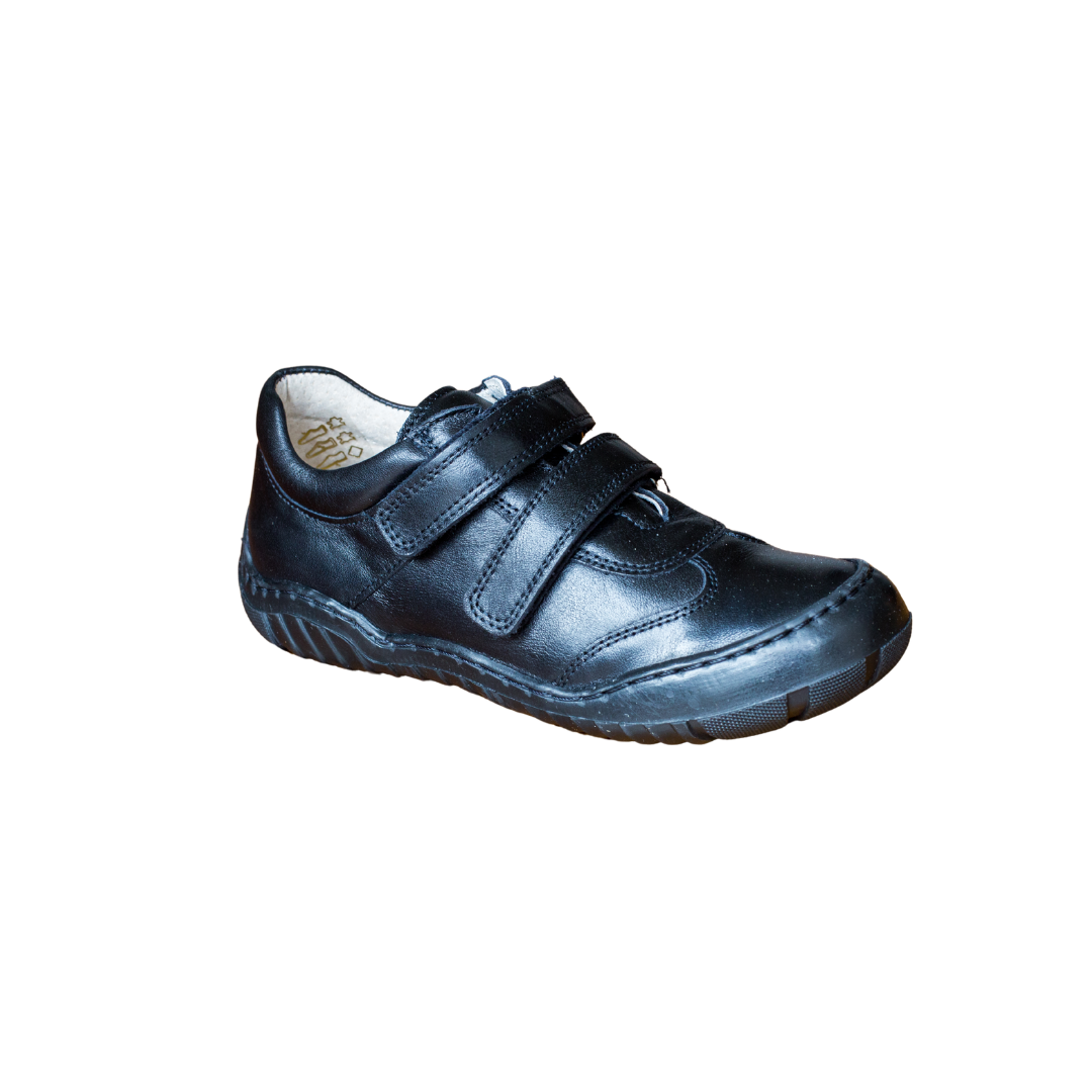 Bo-Bell School Shoes | Velcro Olivie | Black Leather