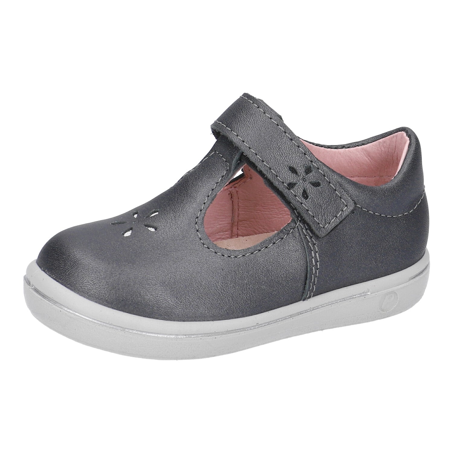 Ricosta Kids Shoes | Winona T-Bar Shoes | Metallic Asphalt Grey