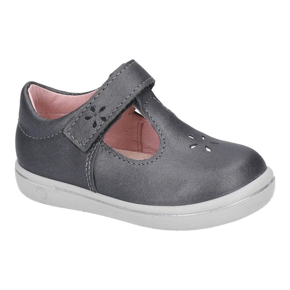 Ricosta Kids Shoes | Winona T-Bar Shoes | Metallic Asphalt Grey