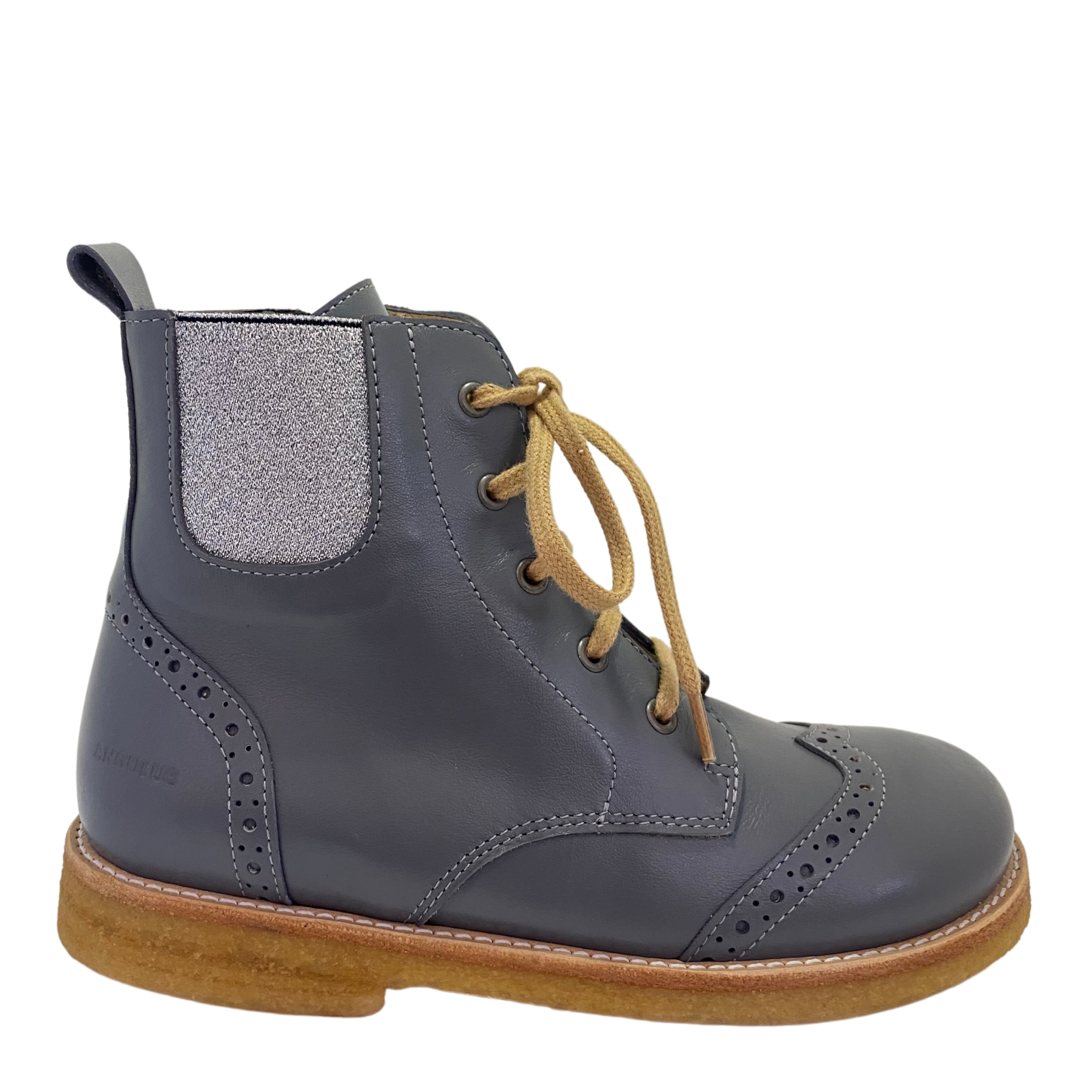 Angulus Kids  | Basic boots with Lace & Zipper | Grey & Silver