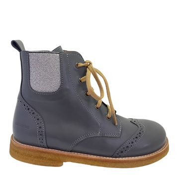 Angulus Kids  | Basic boots with Lace & Zipper | Grey & Silver