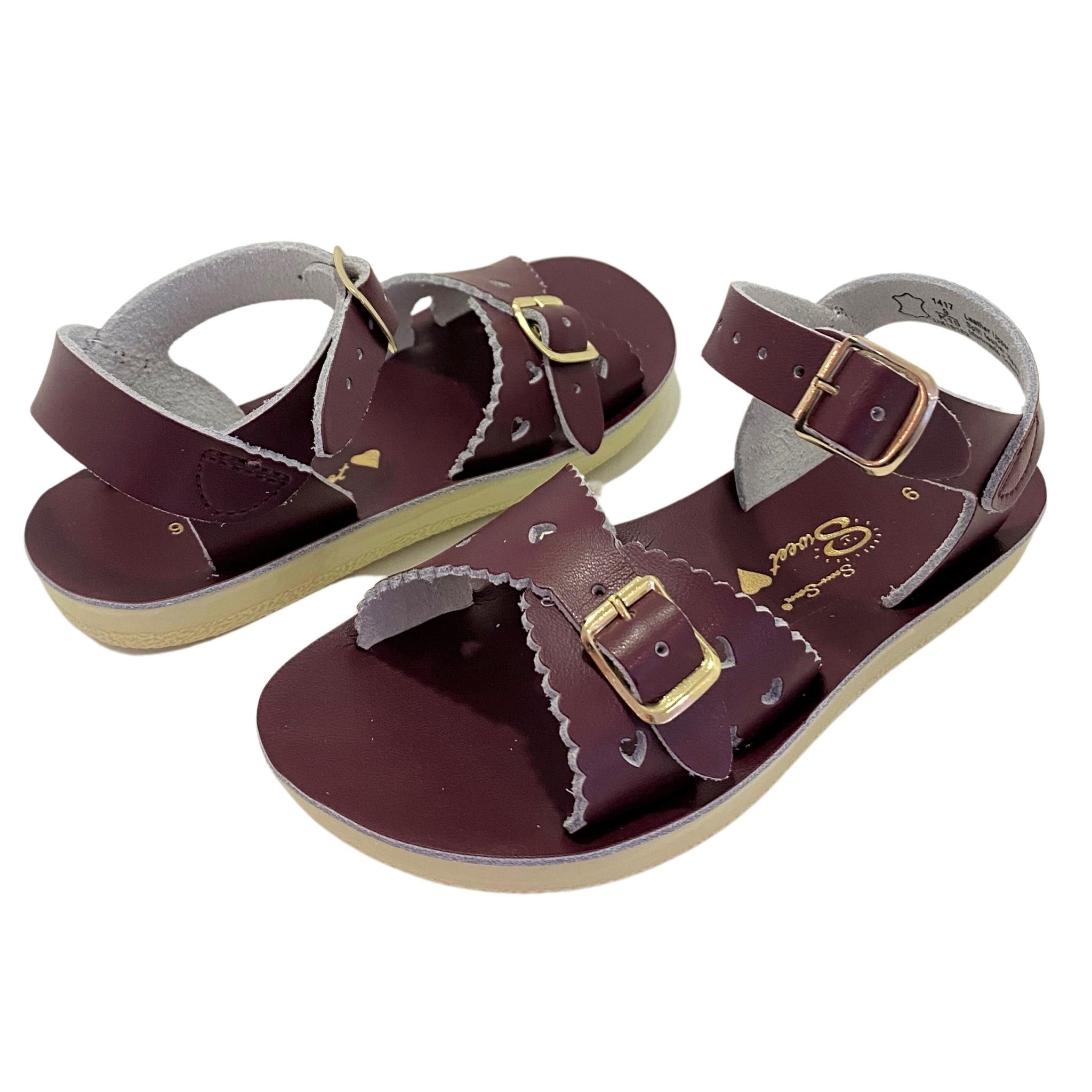 Salt-Water Kids Sandals | Sweetheart Sun San | Claret Red