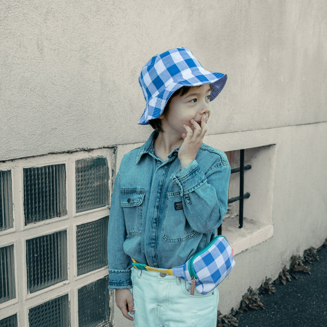 Rockahula Kids Sun Hat | Retro Checked | Blue