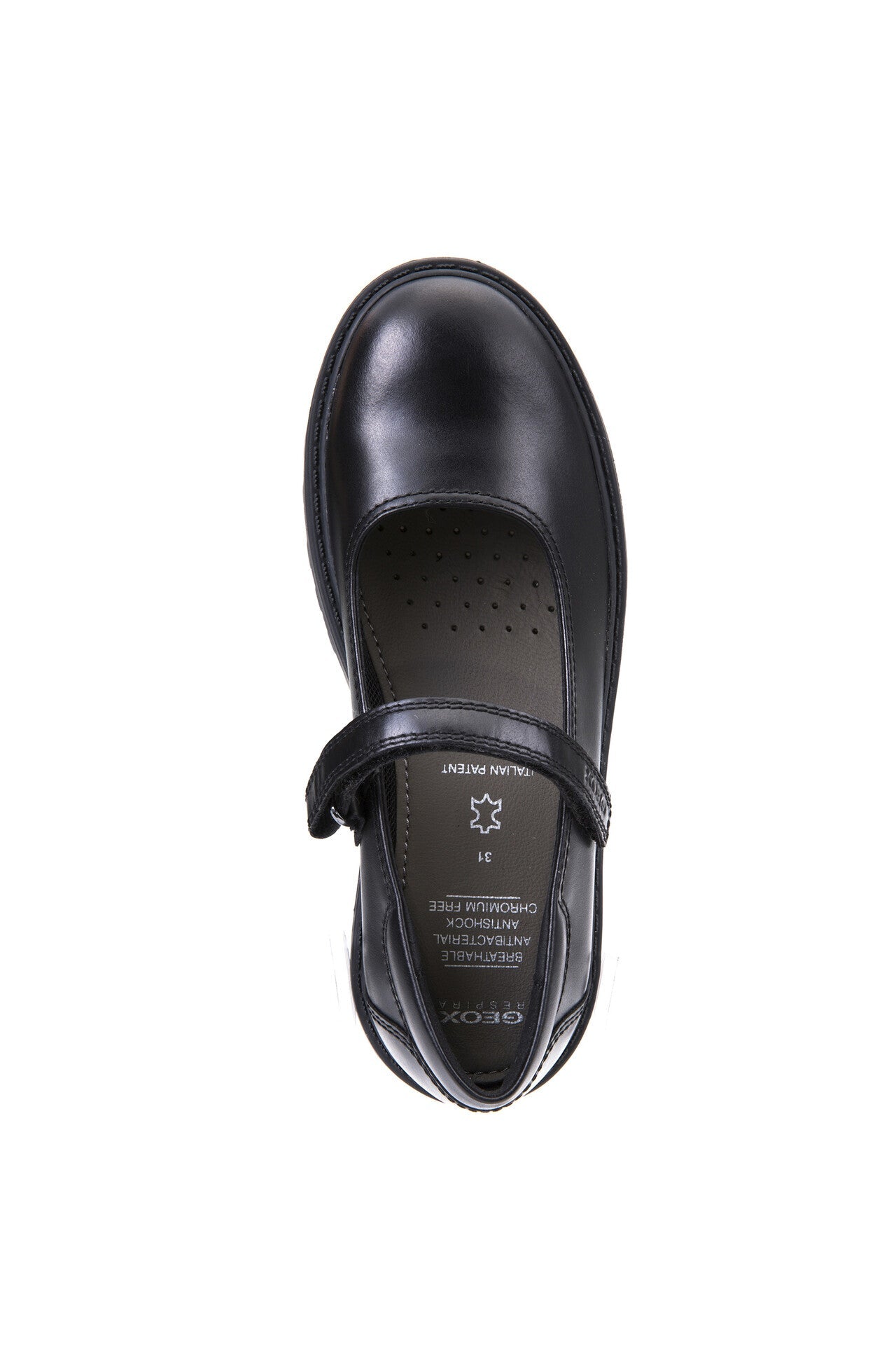 Geox School Shoes | Casey Mary-Jane | Black Leather