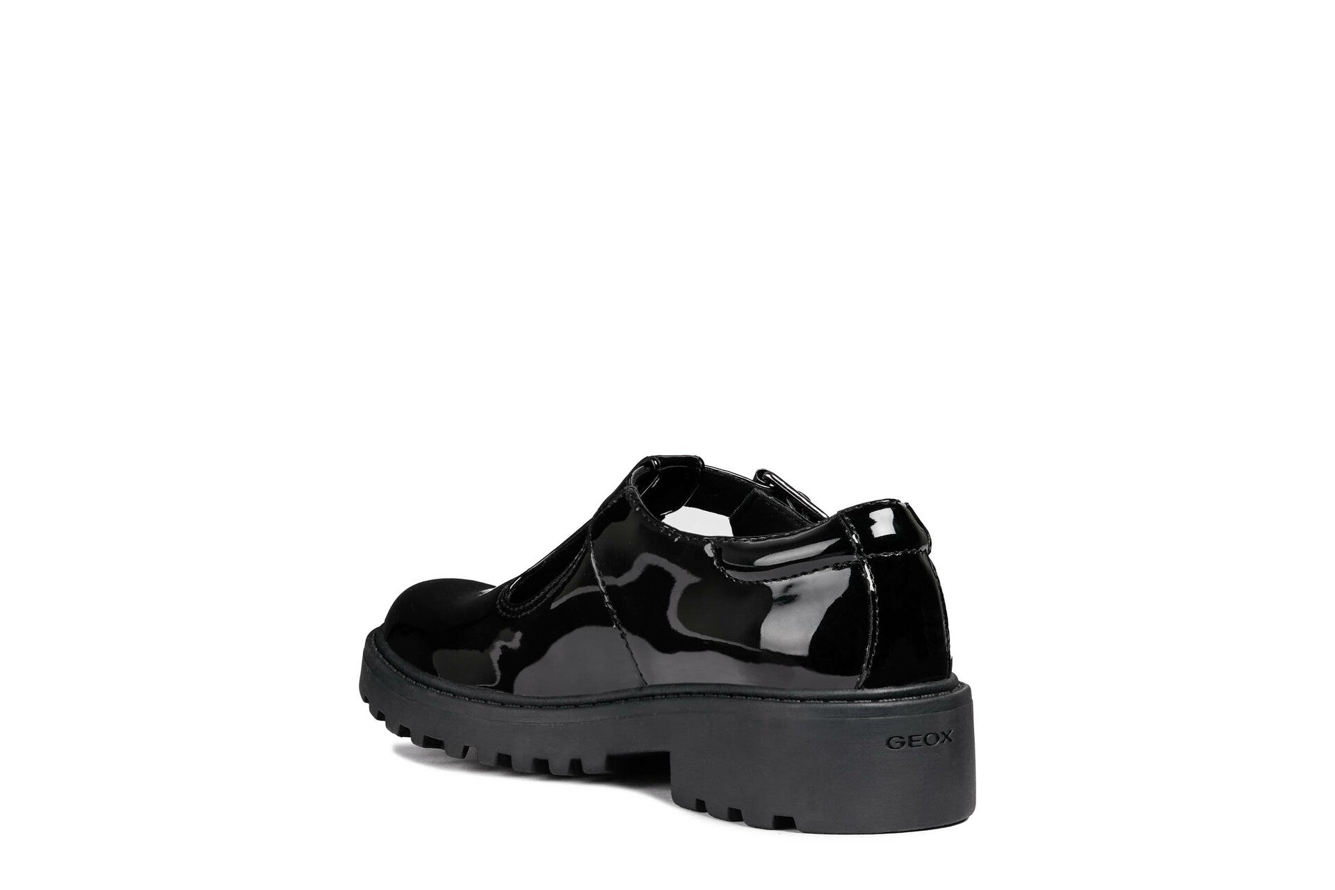 Geox School Shoes | Casey T-Bar | Black Patent