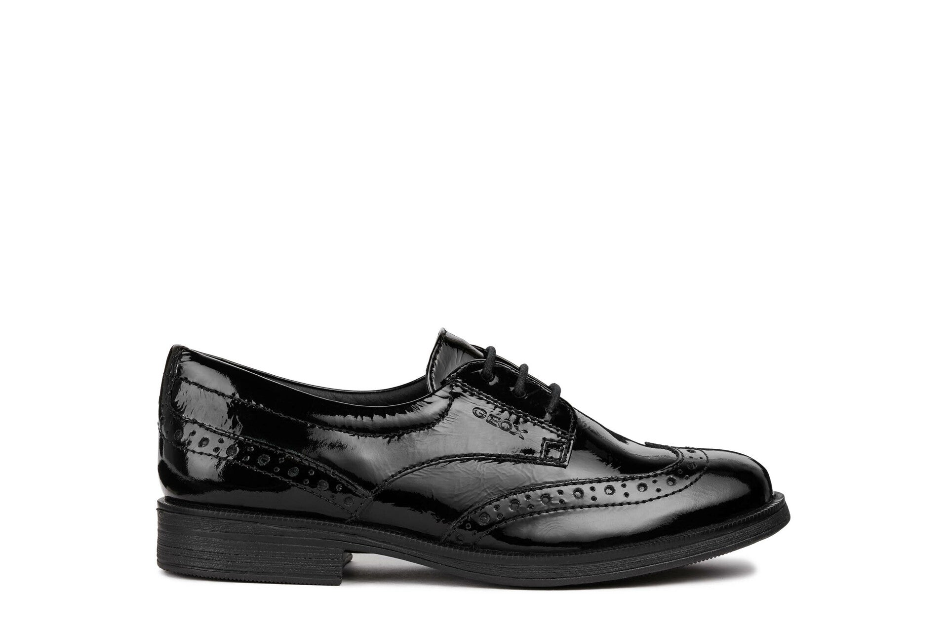 Geox School Shoes | Agata D Lace Up | Black Patent