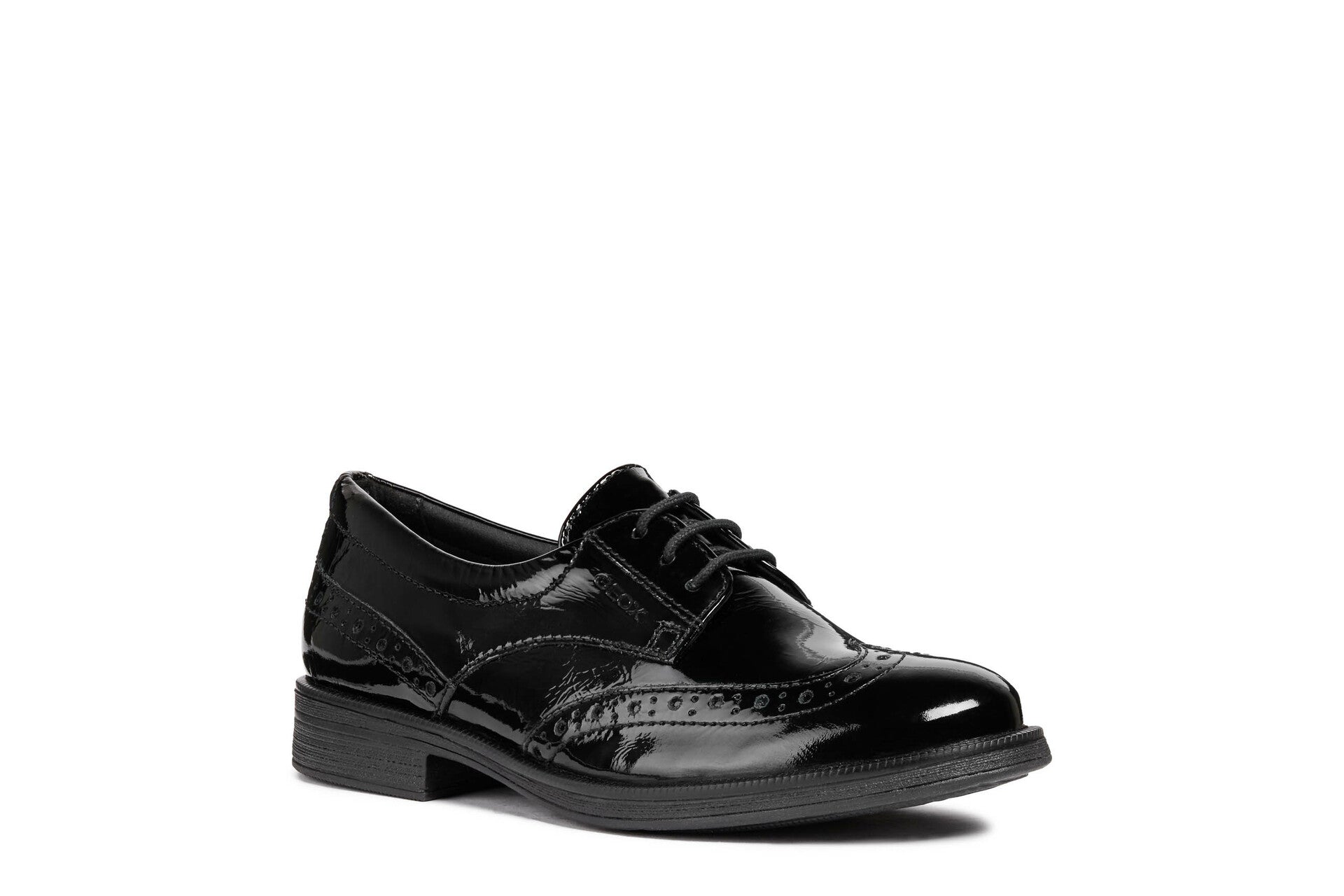 Geox School Shoes | Agata D Lace Up | Black Patent