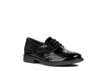 Geox School Shoes | Agata D Lace Up | Black Patent
