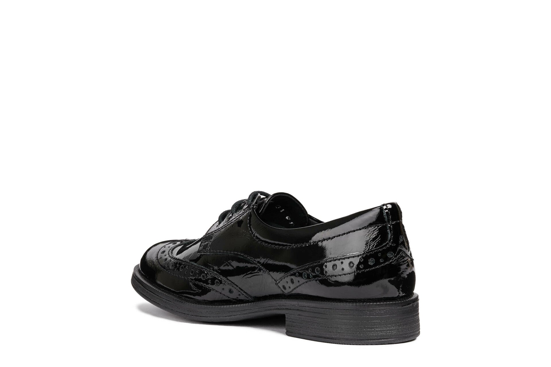 Geox School Shoes | Agata D Lace Up | Black Patent