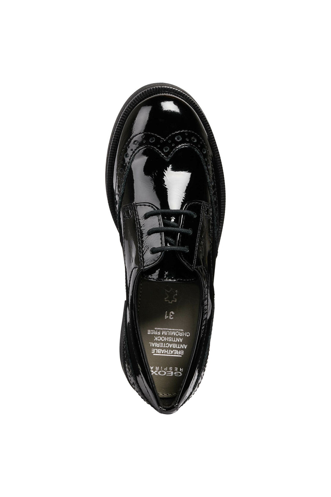 Geox School Shoes | Agata D Lace Up | Black Patent