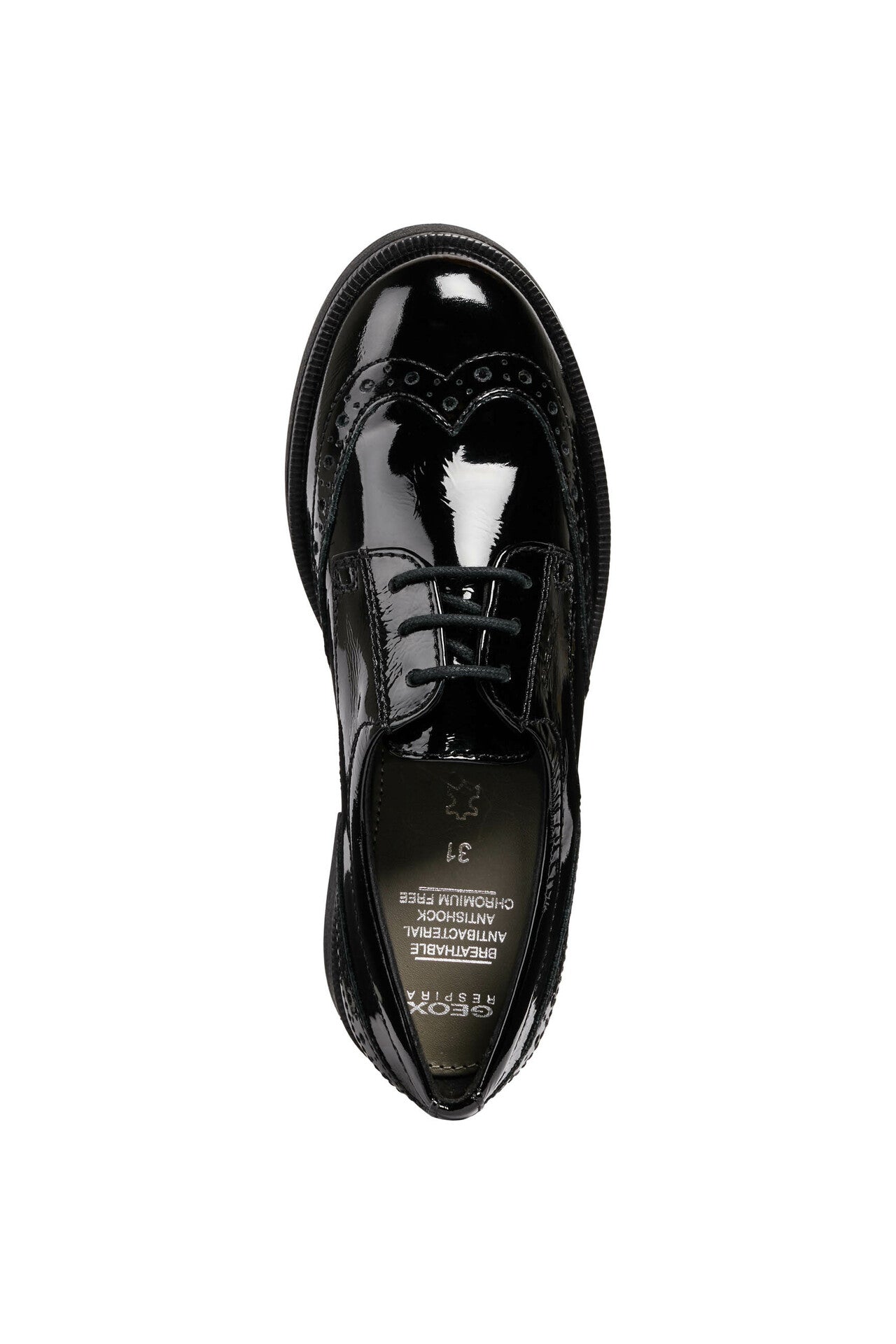 Geox School Shoes | Agata D Lace Up | Black Patent