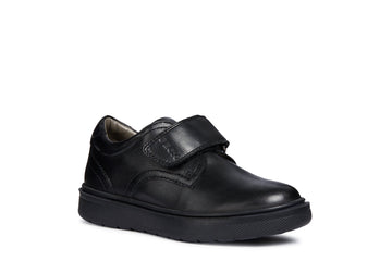 Geox School Shoes | Riddock Velcro | Black Leather