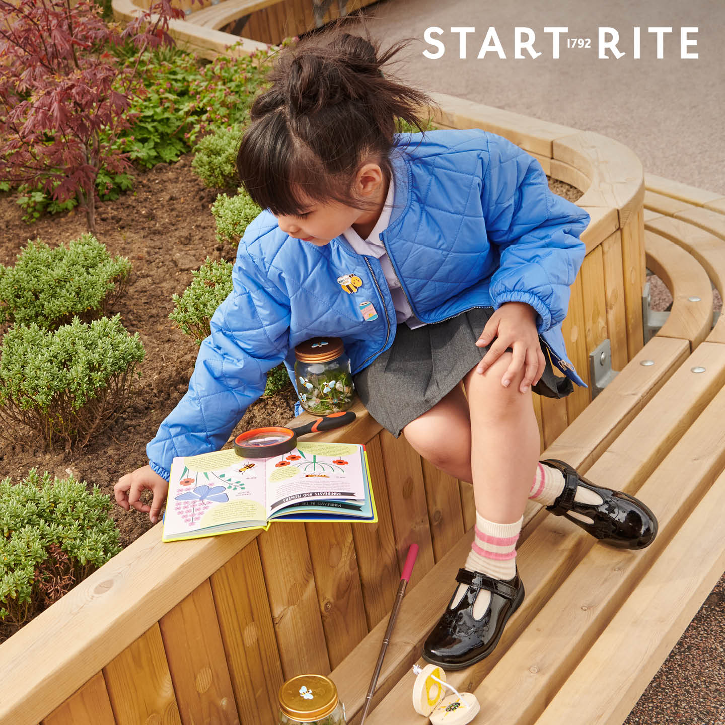 Start-Rite School Shoes | T-Bar | Star Jump | Black Patent