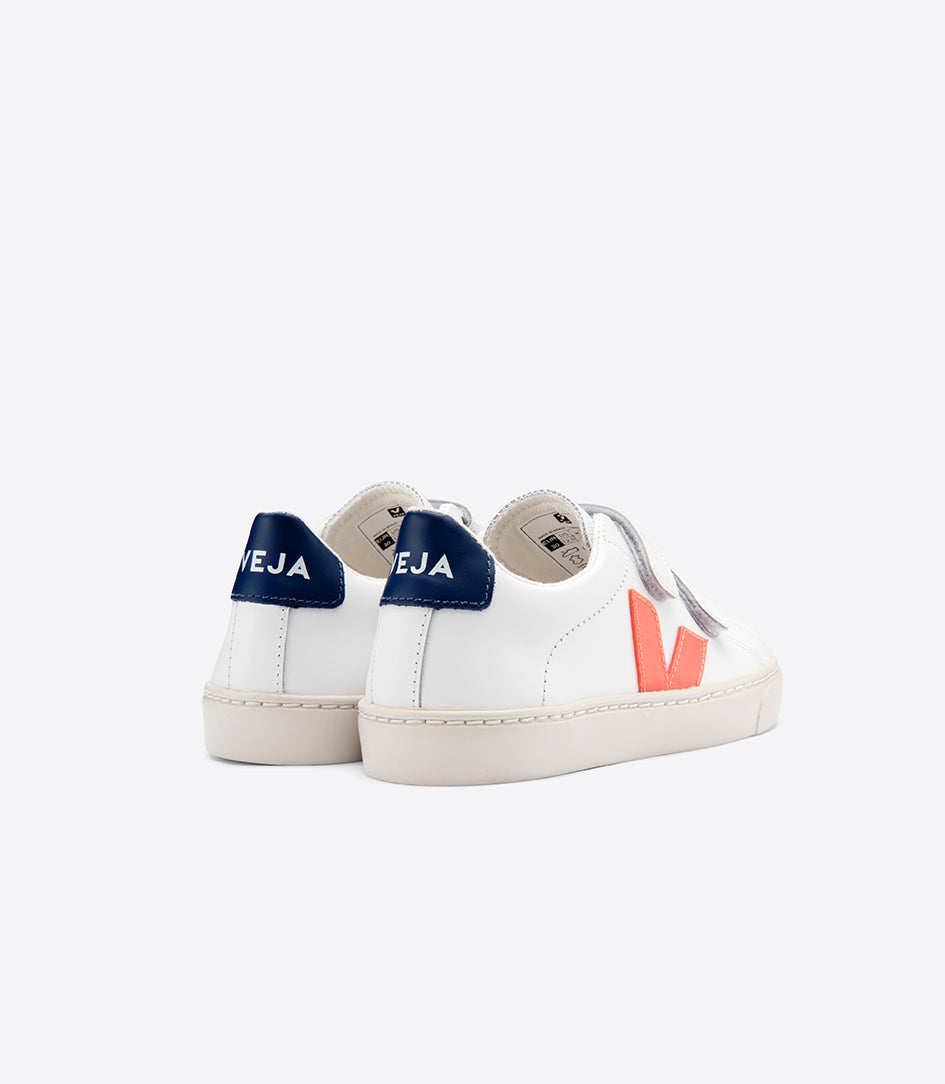 Veja Kids Trainers | Esplar Velcro | Orange Fluo Cobalt