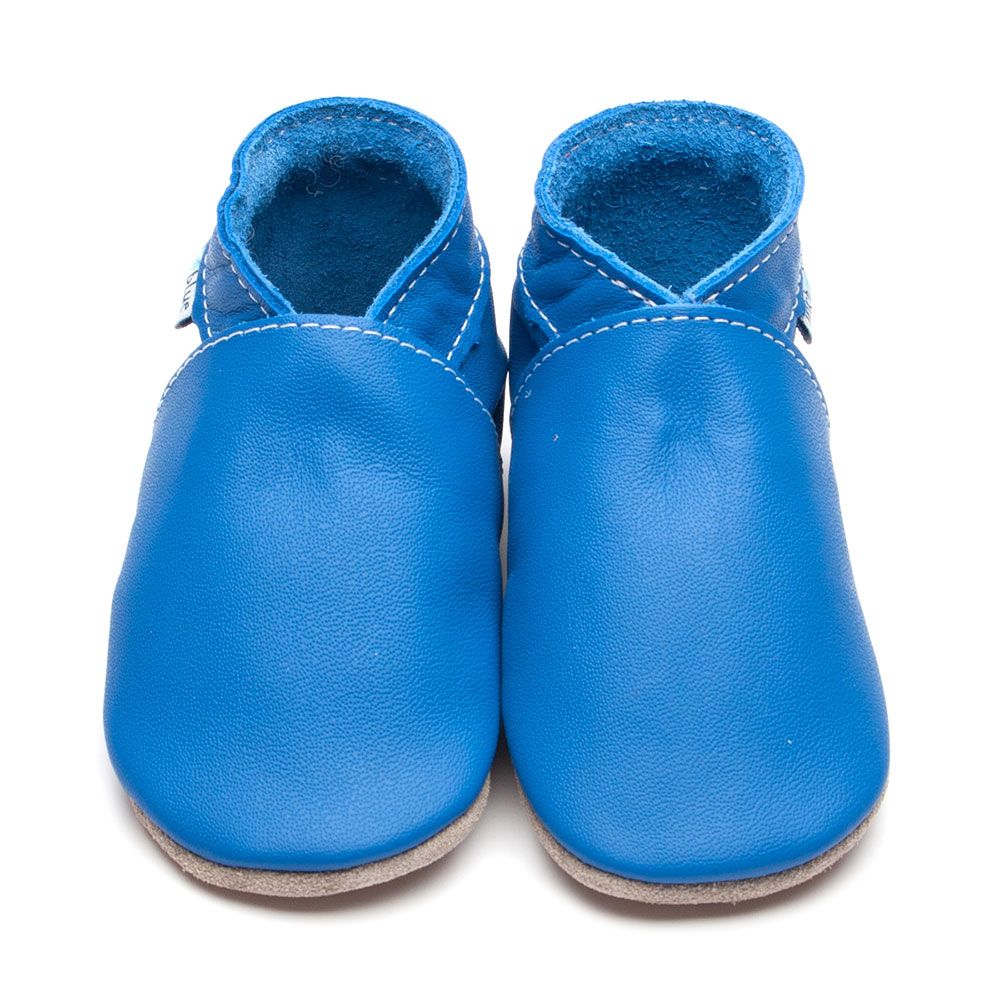 Inch Blue Soft Soles | Baby Pram Shoes | Plain Blue