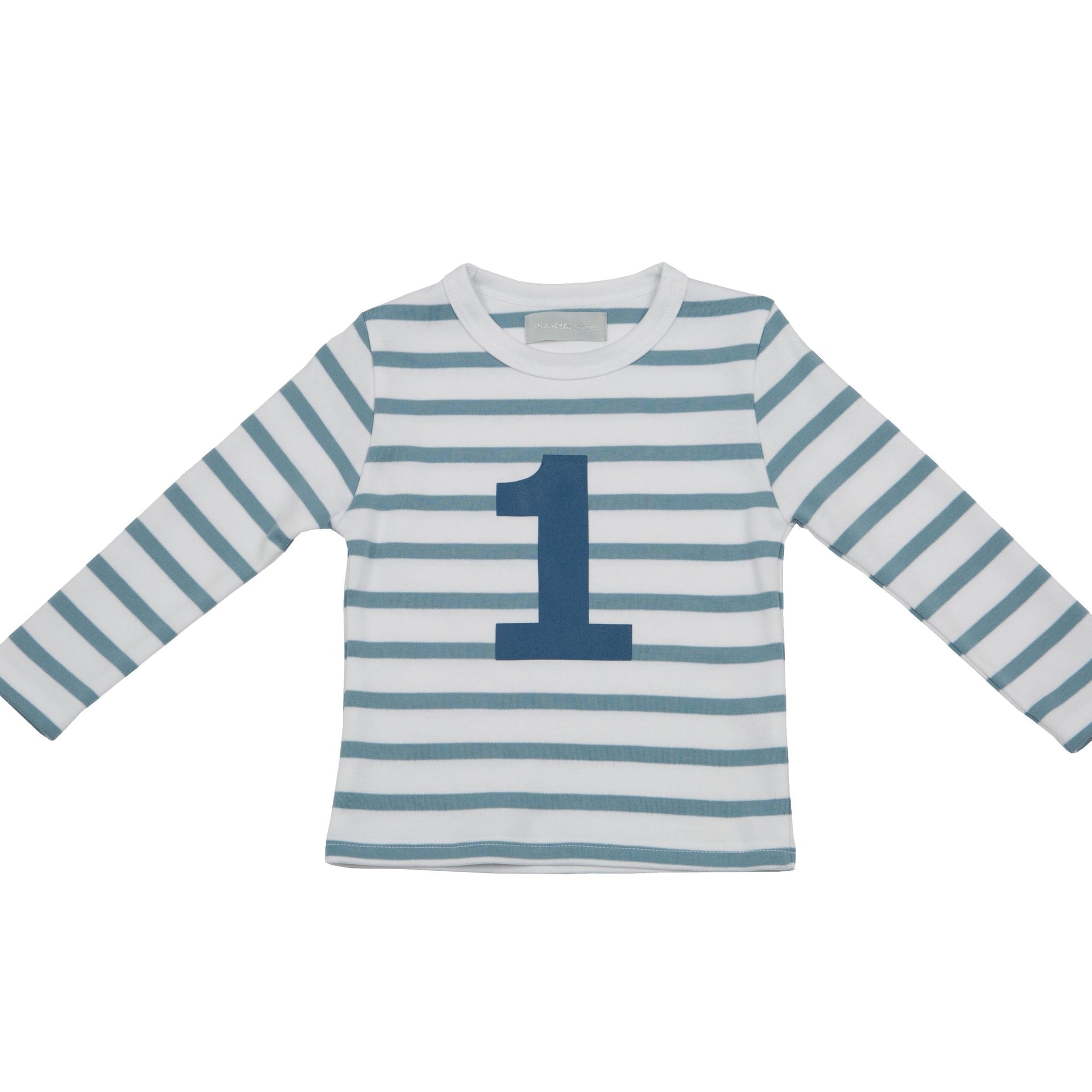 Bob & Blossom Number T-Shirts | Ocean & White Striped