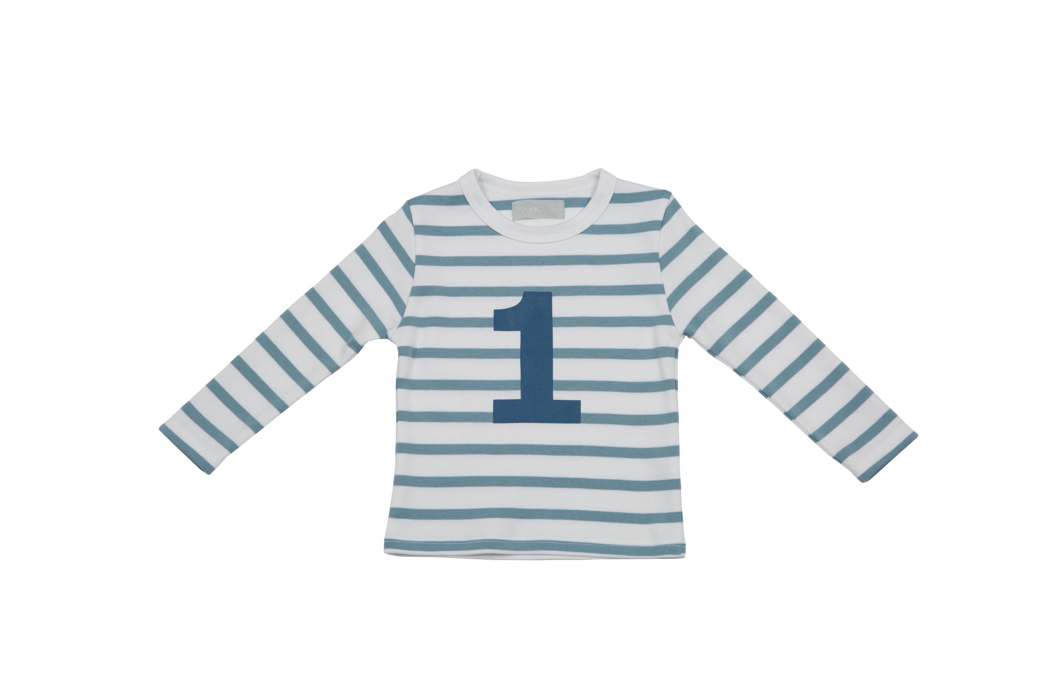 Bob & Blossom Number T-Shirts | Ocean & White Striped