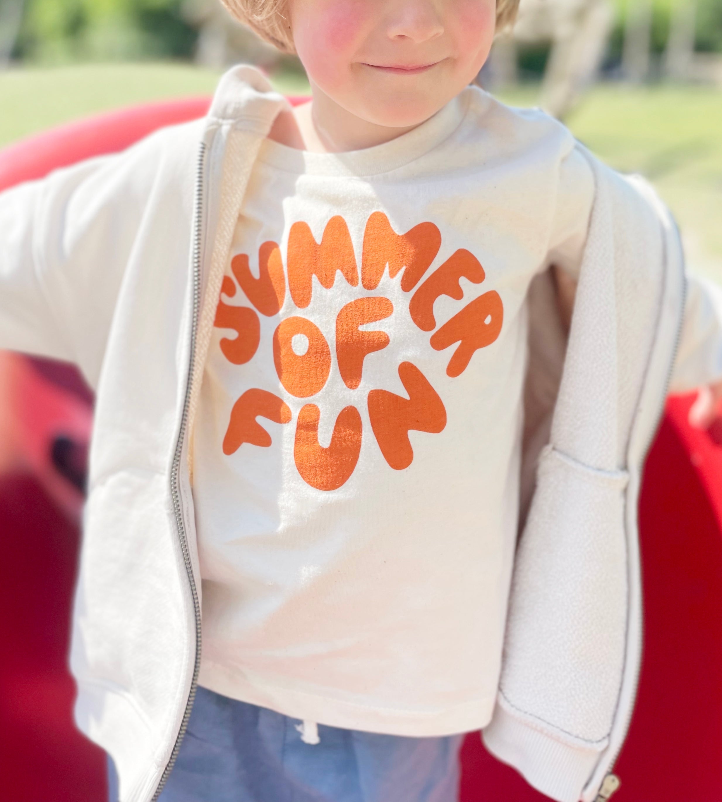 Alphabet Bags | Summer Of Fun T-Shirt | Natural & Orange