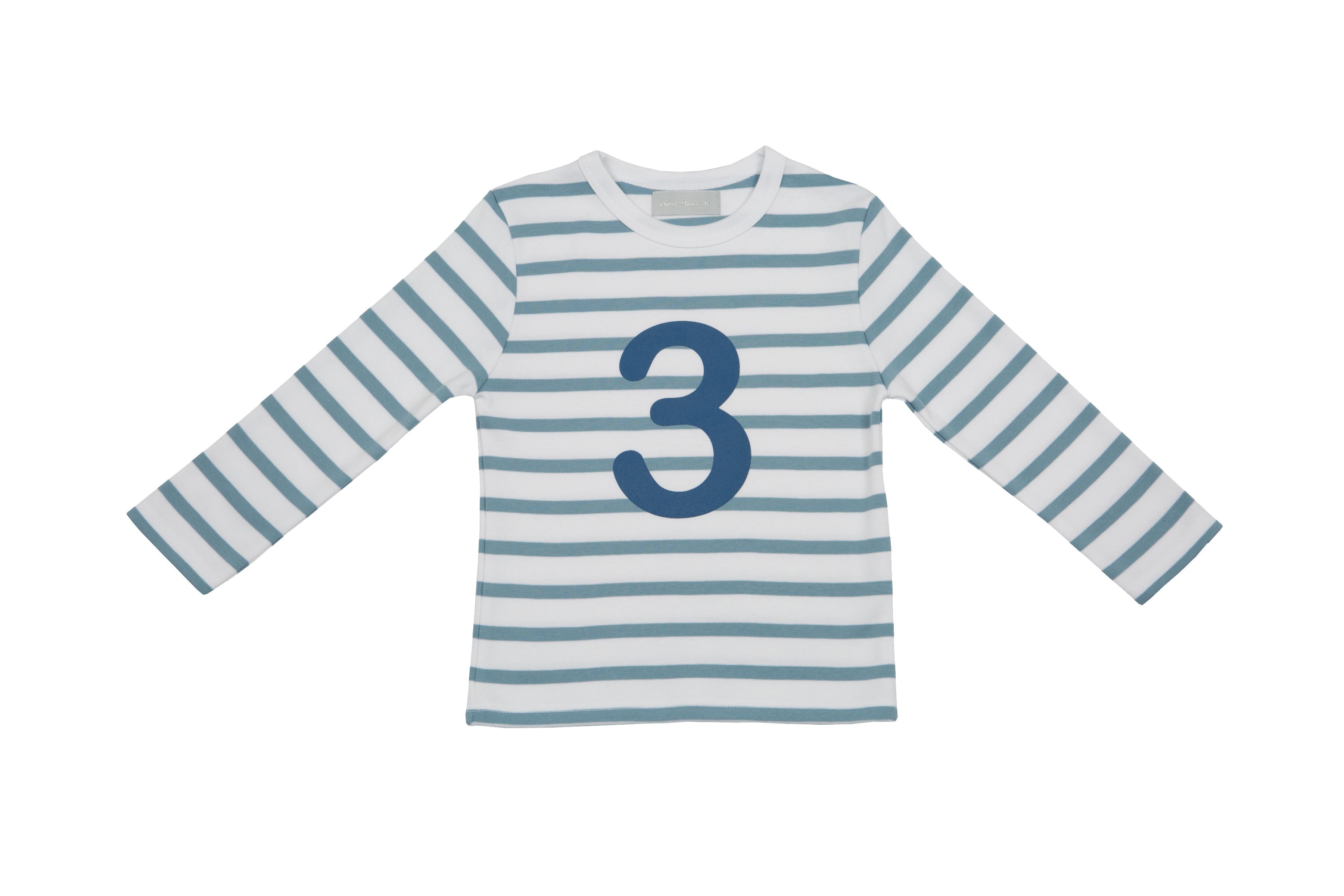Bob & Blossom Number T-Shirts | Ocean & White Striped